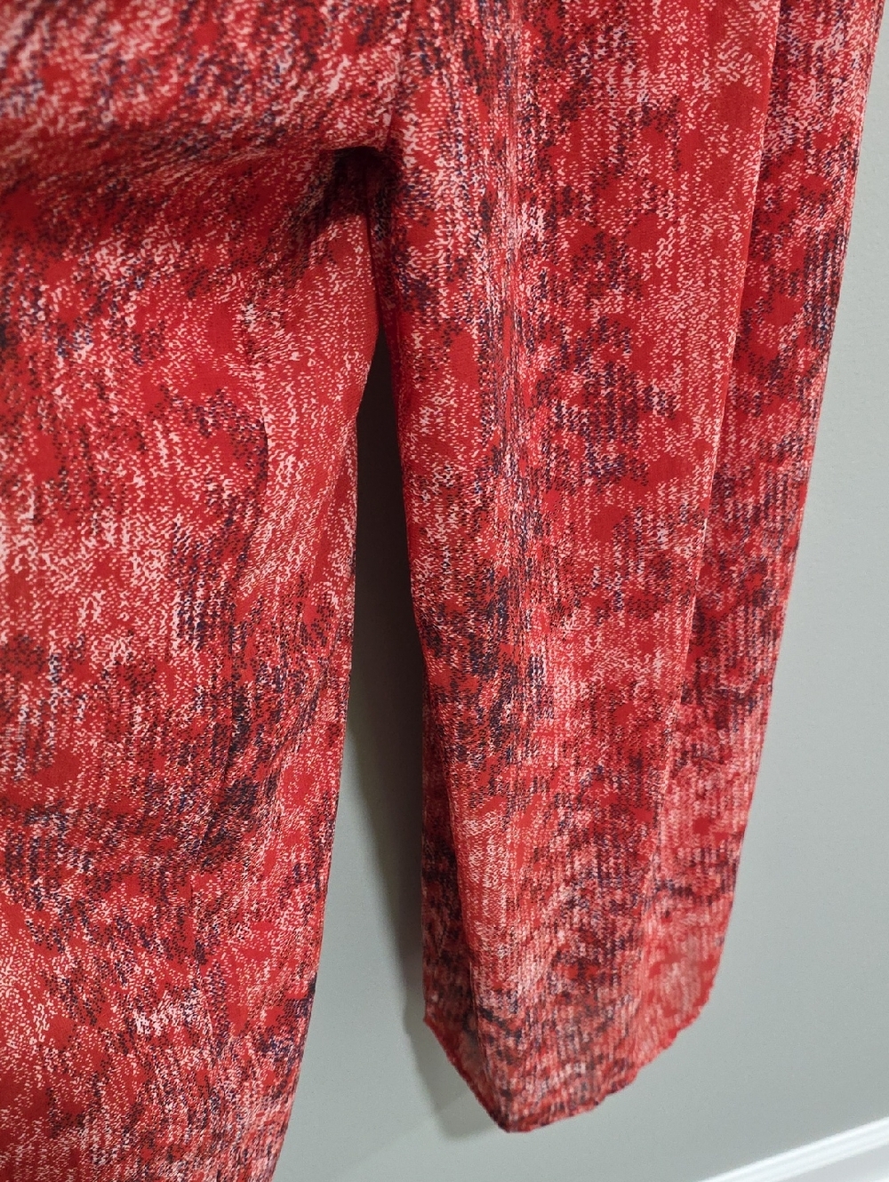 Fab RIK Red Floral Wide Leg Jumpsuit Flutter Sleeve Boho Romantic Small - Picture 6 of 9